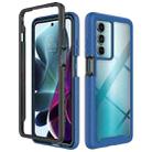 For Motorola Moto G200 5G Starry Sky Solid Color TPU Clear PC Phone Case(Dark Blue) - 1