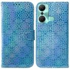 For Infinix Hot 12 Pro Colorful Magnetic Buckle Leather Phone Case(Blue) - 1