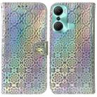 For Infinix Hot 12 Pro Colorful Magnetic Buckle Leather Phone Case(Silver) - 1