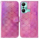 For Infinix Hot 12 Pro Colorful Magnetic Buckle Leather Phone Case(Pink) - 1
