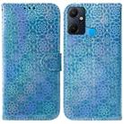 For Infinix Smart 6 Plus Colorful Magnetic Buckle Leather Phone Case(Blue) - 1