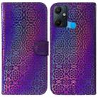 For Infinix Smart 6 Plus Colorful Magnetic Buckle Leather Phone Case(Purple) - 1