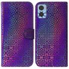 For Motorola Moto E22/E22i Colorful Magnetic Buckle Leather Phone Case(Purple) - 1