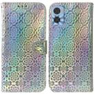 For Motorola Moto E22/E22i Colorful Magnetic Buckle Leather Phone Case(Silver) - 1