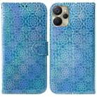 For Realme 9i 5G Colorful Magnetic Buckle Leather Phone Case(Blue) - 1