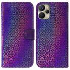 For Realme 9i 5G Colorful Magnetic Buckle Leather Phone Case(Purple) - 1