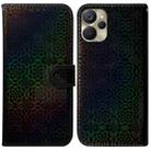 For Realme 9i 5G Colorful Magnetic Buckle Leather Phone Case(Black) - 1