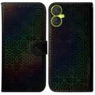 For Tecno Camon 19 Neo Colorful Magnetic Buckle Leather Phone Case(Black) - 1