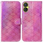 For Tecno Camon 19 Neo Colorful Magnetic Buckle Leather Phone Case(Pink) - 1