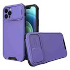 For iPhone 14 Sliding Camera Cover Design PC + TPU Phone Case(Purple) - 1