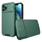 For iPhone 14 Plus Sliding Camera Cover Design PC + TPU Phone Case(Dark Green) - 1