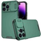 For iPhone 14 Pro Max Sliding Camera Cover Design PC + TPU Phone Case(Dark Green) - 1