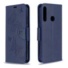 For Huawei P40 Lite E / Y7P Two Butterflies Embossing Pattern Horizontal Flip Leather Case with Holder & Card Slot & Wallet & Lanyard(Dark Blue) - 1