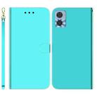 For Motorola Moto E22/E22i Imitated Mirror Surface Leather Phone Case(Mint Green) - 1