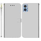 For Motorola Moto E22/E22i Imitated Mirror Surface Leather Phone Case(Silver) - 1