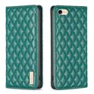 For iPhone SE 2022 / SE 2020 / 8 / 7 Diamond Lattice Magnetic Leather Flip Phone Case(Green) - 1