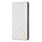 For iPhone XS Max Diamond Lattice Magnetic Leather Flip Phone Case(White) - 2