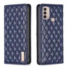 For Motorola Moto E30 / E40 Diamond Lattice Magnetic Leather Flip Phone Case(Blue) - 1