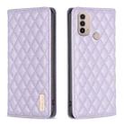 For Motorola Moto E30 / E40 Diamond Lattice Magnetic Leather Flip Phone Case(Purple) - 1