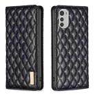 For Motorola Moto E32 4G Diamond Lattice Magnetic Leather Flip Phone Case(Black) - 1