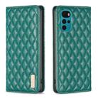 For Motorola Moto G22 Diamond Lattice Magnetic Leather Flip Phone Case(Green) - 1