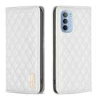 For Motorola Moto G31 / G41 Diamond Lattice Magnetic Leather Flip Phone Case(White) - 1