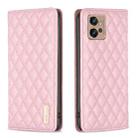 For Motorola Moto G32 4G Diamond Lattice Magnetic Leather Flip Phone Case(Pink) - 1