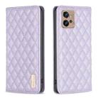 For Motorola Moto G32 4G Diamond Lattice Magnetic Leather Flip Phone Case(Purple) - 1