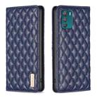 For Motorola Moto G42 Diamond Lattice Magnetic Leather Flip Phone Case(Blue) - 1