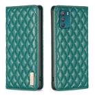 For Motorola Moto G42 Diamond Lattice Magnetic Leather Flip Phone Case(Green) - 1