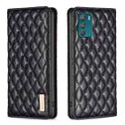 For Motorola Moto G42 Diamond Lattice Magnetic Leather Flip Phone Case(Black) - 1