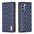 For Motorola Moto G200 5G / Edge S30 5G Diamond Lattice Magnetic Leather Flip Phone Case(Blue) - 1