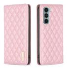 For Motorola Moto G200 5G / Edge S30 5G Diamond Lattice Magnetic Leather Flip Phone Case(Pink) - 1