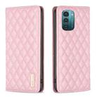 For Nokia G11 / G21 Diamond Lattice Magnetic Leather Flip Phone Case(Pink) - 1