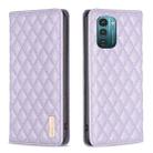 For Nokia G11 / G21 Diamond Lattice Magnetic Leather Flip Phone Case(Purple) - 1