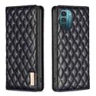 For Nokia G11 / G21 Diamond Lattice Magnetic Leather Flip Phone Case(Black) - 1