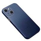 For iPhone 14 R-JUST Carbon Fiber Texture Kevlar Phone Case(Blue) - 1