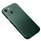 For iPhone 14 R-JUST Carbon Fiber Texture Kevlar Phone Case(Green) - 1