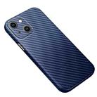 For iPhone 14 Plus R-JUST Carbon Fiber Texture Kevlar Phone Case(Blue) - 1
