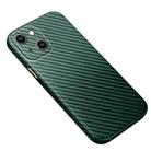 For iPhone 14 Plus R-JUST Carbon Fiber Texture Kevlar Phone Case(Green) - 1