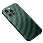 For iPhone 14 Pro R-JUST Carbon Fiber Texture Kevlar Phone Case(Green) - 1
