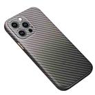 For iPhone 14 Pro Max R-JUST Carbon Fiber Texture Kevlar Phone Case(Grey) - 1