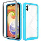 For Samsung Galaxy A04 Starry Sky Solid Color Shockproof TPU Clear PC Phone Case(Sky Blue) - 1