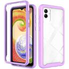 For Samsung Galaxy A04 Starry Sky Solid Color Shockproof TPU Clear PC Phone Case(Purple) - 1