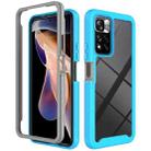 For Xiaomi Redmi Note 11 Pro+ 5G Global Starry Sky Solid Color Shockproof TPU Clear PC Phone Case(Sky Blue) - 1