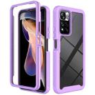 For Xiaomi Redmi Note 11 Pro+ 5G Global Starry Sky Solid Color Shockproof TPU Clear PC Phone Case(Purple) - 1