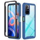For Xiaomi Poco M4 Pro 5G / Redmi Note 11S 5G Starry Sky Solid Color Shockproof TPU Clear PC Phone Case(Dark Blue) - 1