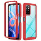 For Xiaomi Poco M4 Pro 5G / Redmi Note 11S 5G Starry Sky Solid Color Shockproof TPU Clear PC Phone Case(Red) - 1