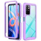 For Xiaomi Poco M4 Pro 5G / Redmi Note 11S 5G Starry Sky Solid Color Shockproof TPU Clear PC Phone Case(Purple) - 1