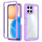 For Honor X8 4G Starry Sky Solid Color Shockproof TPU Clear PC Phone Case(Purple) - 1